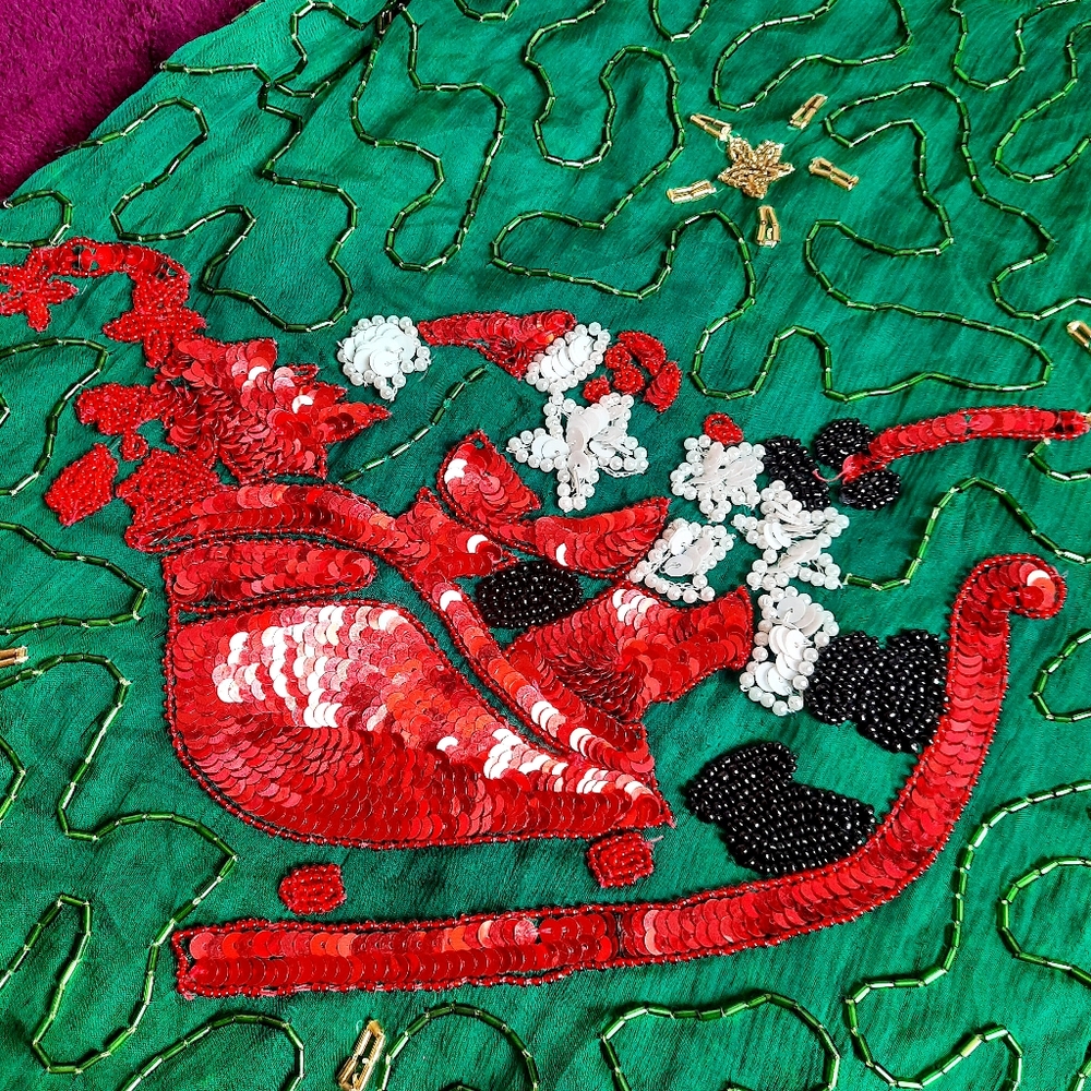 Vintage Lawrence Kazar 1X Beaded Silk Holiday Dress - Picture 3 of 15